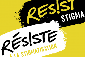Logo for Resist Stigma/Résiste à la stigmatisation